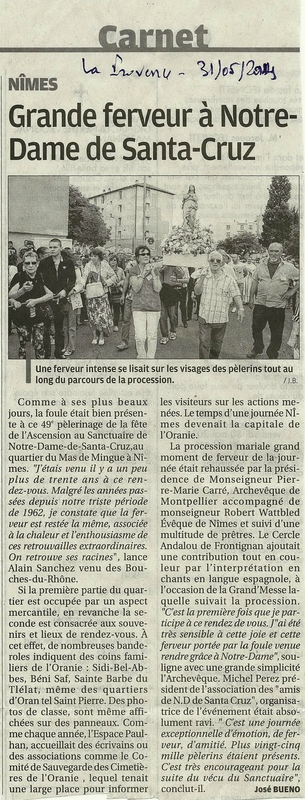 Grande ferveur à Notre Dame de Santa-Cruz